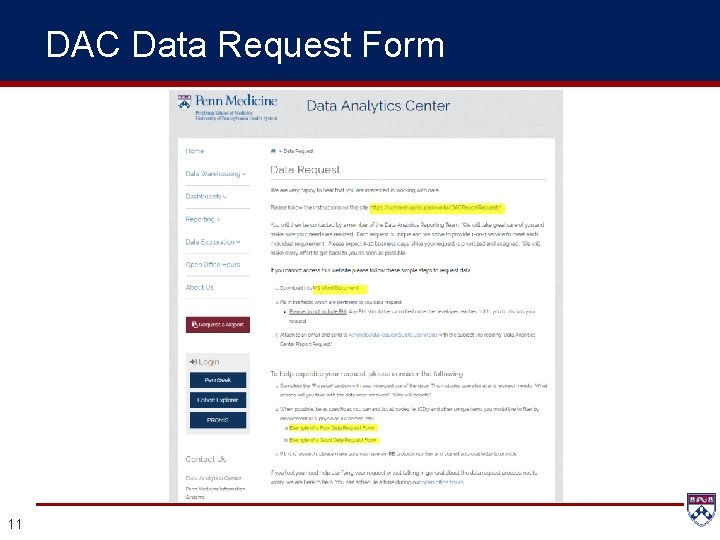 DAC Data Request Form 11 