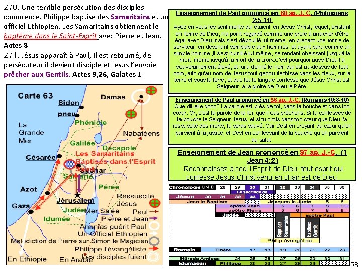 270. Une terrible persécution des disciples commence. Philippe baptise des Samaritains et un officiel