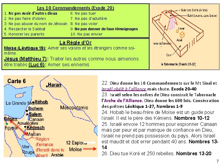 Les 10 Commandements (Exode 20) 1. Ne pas avoir d’autres dieux 2. Ne pas