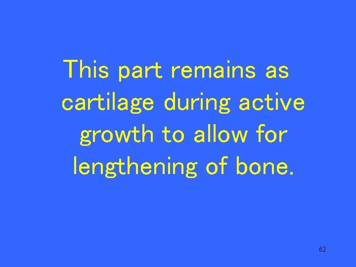 This part remains as cartilage during active growth to allow for lengthening of bone.