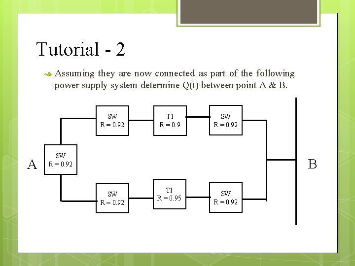 Tutorial - 2 Assuming they are now connected as part of the following power