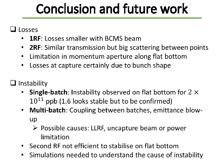 Conclusion and future work 