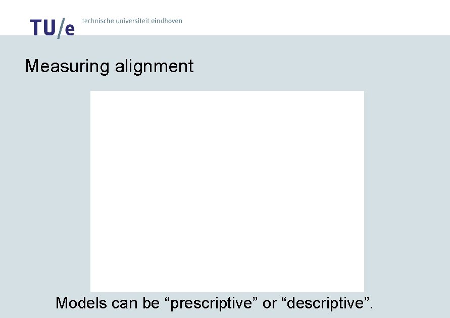 Measuring alignment Models can be “prescriptive” or “descriptive”. 