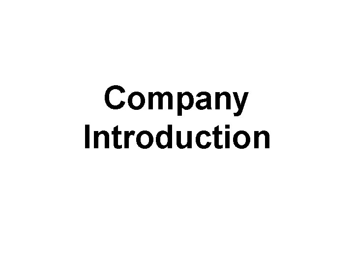 Company Introduction 