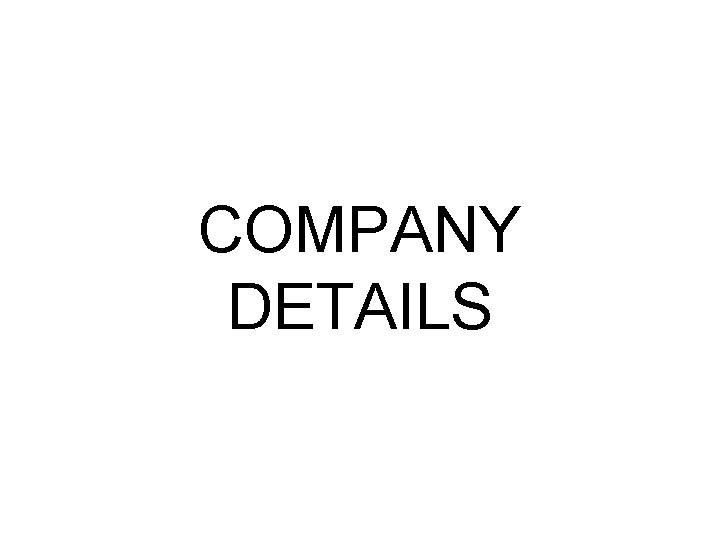 COMPANY DETAILS 