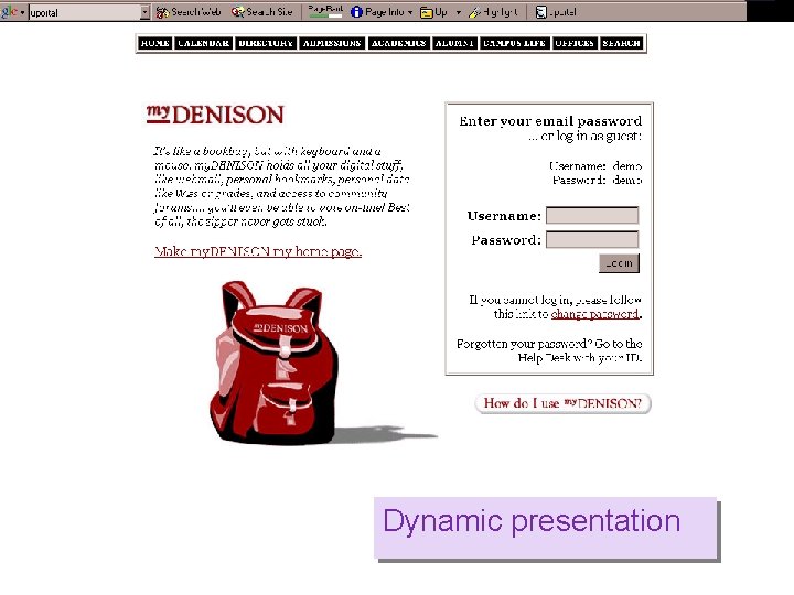 Dynamic presentation 