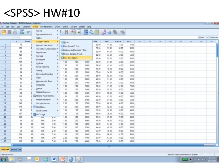 <SPSS> HW#10 