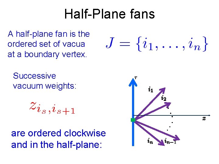 Half-Plane fans A half-plane fan is the ordered set of vacua at a boundary