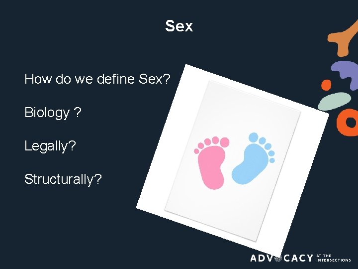 Sex How do we define Sex? Biology ? Legally? Structurally? 