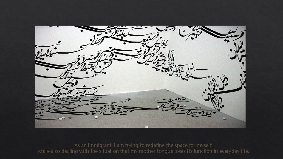 As an immigrant, I am trying to redefine the space for myself, while also