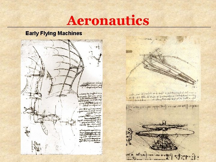 Aeronautics Early Flying Machines 