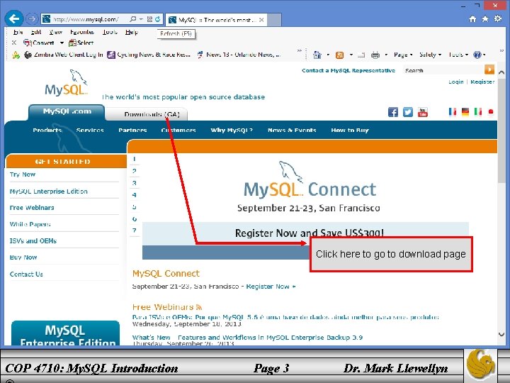 Click here to go to download page COP 4710: My. SQL Introduction Page 3