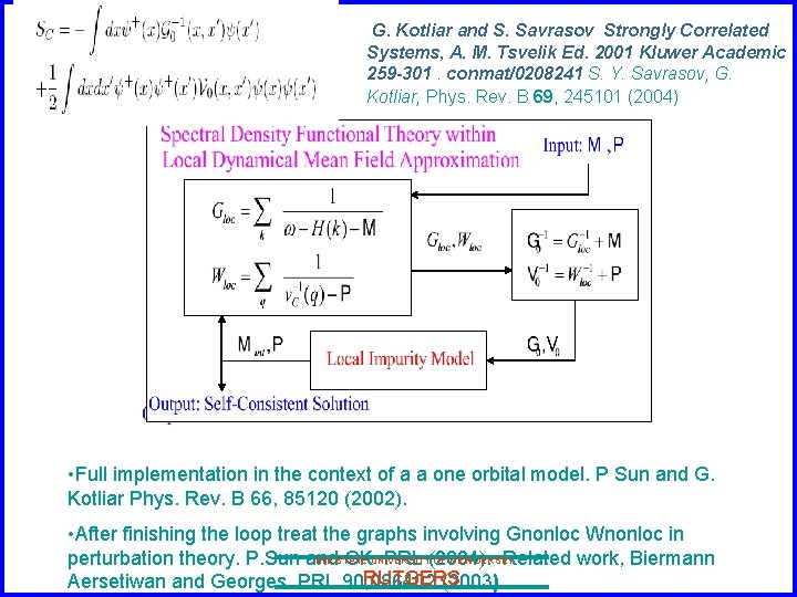 G. Kotliar and S. Savrasov Strongly Correlated Systems, A. M. Tsvelik Ed. 2001 Kluwer