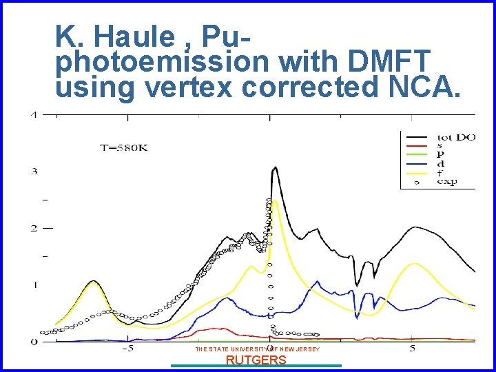 K. Haule , Puphotoemission with DMFT using vertex corrected NCA. THE STATE UNIVERSITY OF