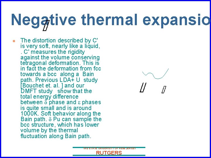 Negative thermal expansion n The distortion described by C' is very soft, nearly like