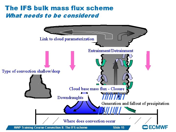 The IFS bulk mass flux scheme What needs to be considered Link to cloud