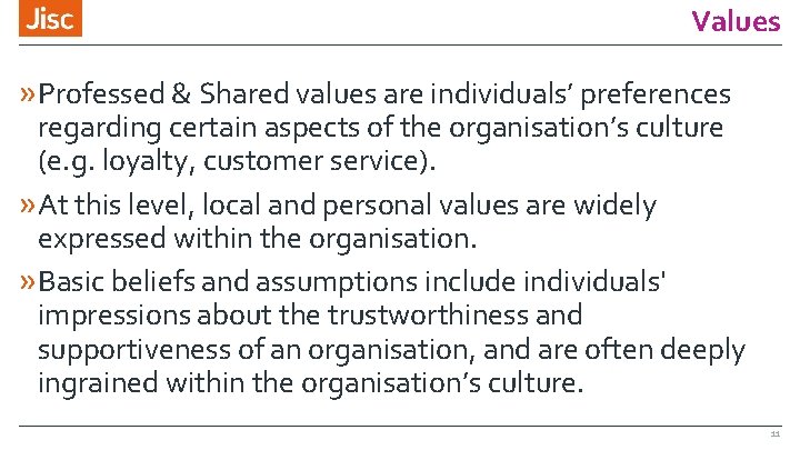 Values » Professed & Shared values are individuals’ preferences regarding certain aspects of the