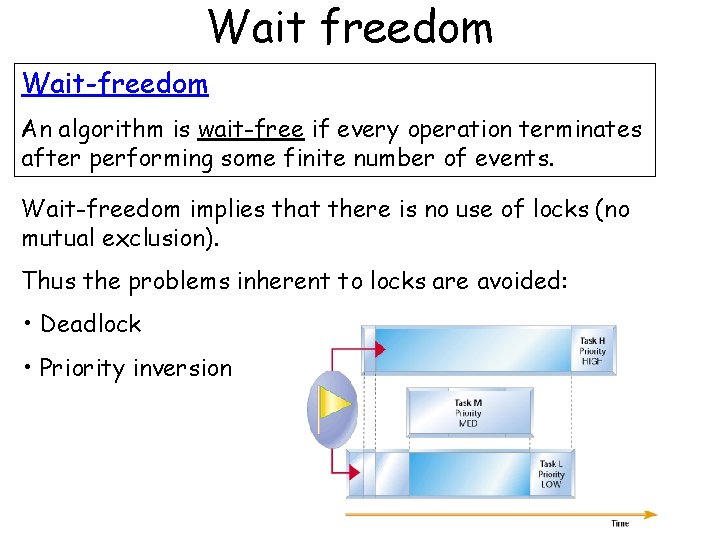Wait freedom Wait-freedom An algorithm is wait-free if every operation terminates after performing some