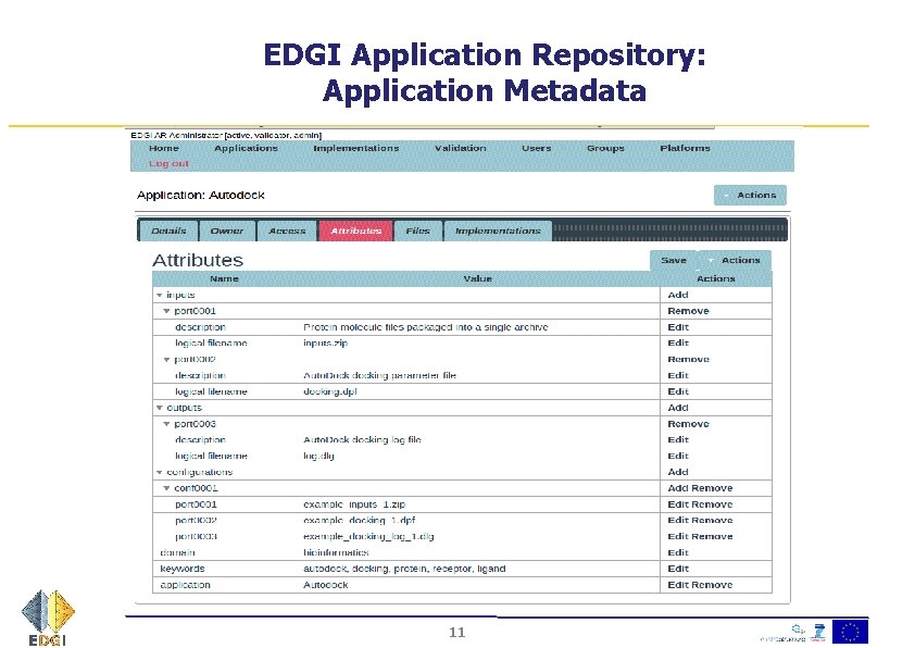 EDGI Application Repository: Application Metadata 11 
