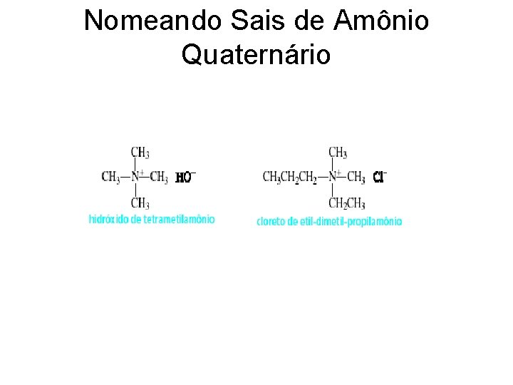 Nomeando Sais de Amônio Quaternário 