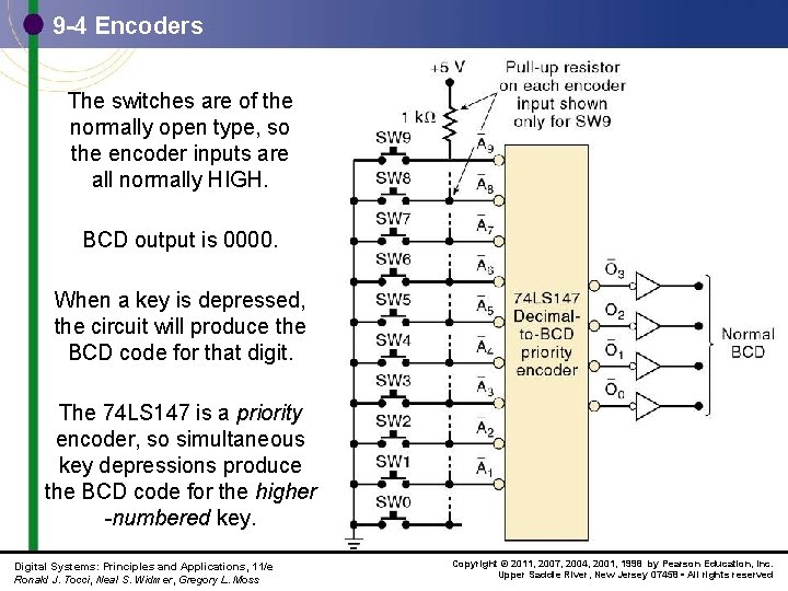 9 -4 Encoders The switches are of the normally open type, so the encoder