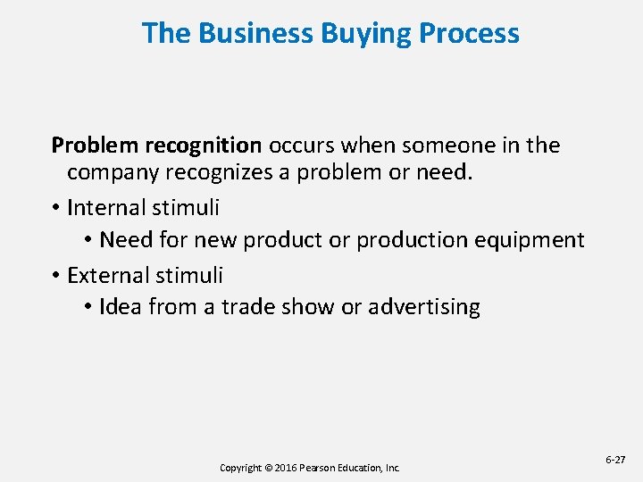 The Business Buying Process Problem recognition occurs when someone in the company recognizes a The Business Buying Process Problem recognition occurs when someone in the company recognizes a