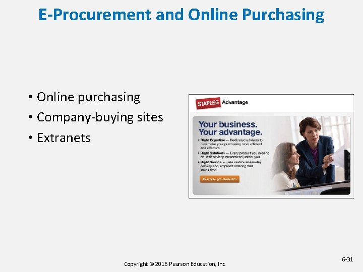E-Procurement and Online Purchasing • Online purchasing • Company-buying sites • Extranets Copyright © E-Procurement and Online Purchasing • Online purchasing • Company-buying sites • Extranets Copyright ©