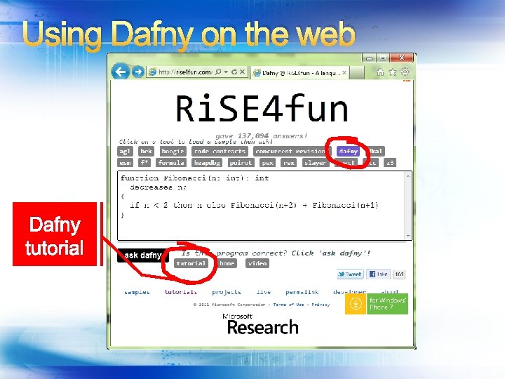 Using Dafny on the web Dafny tutorial 