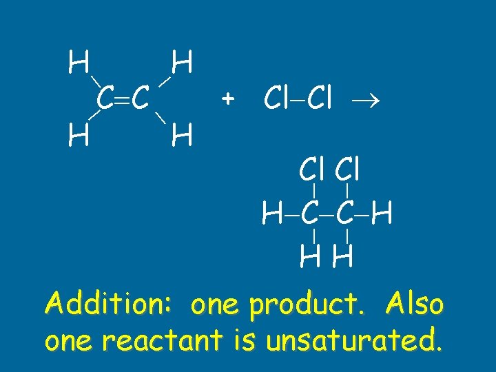 H C C + Cl Cl H H Cl Cl H C C H