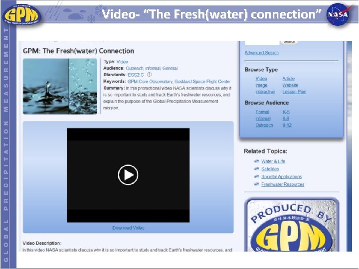 Video- “The Fresh(water) connection” 