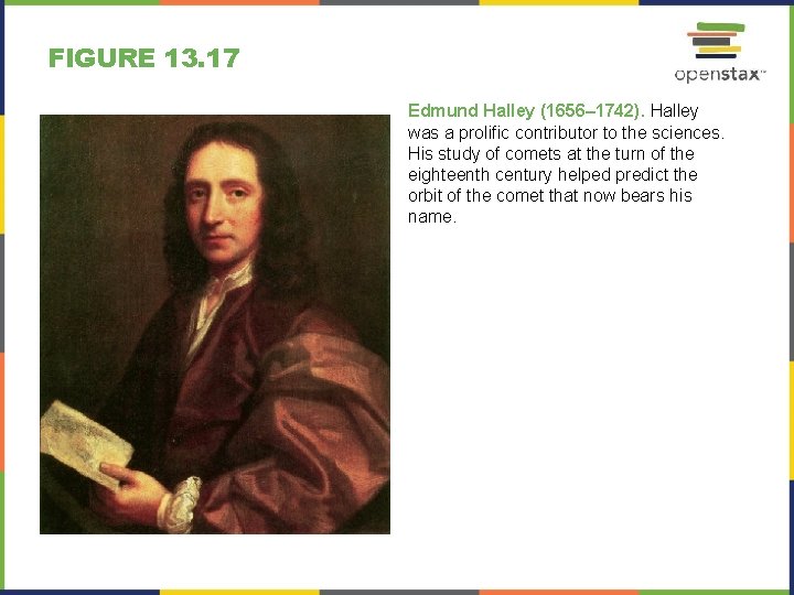 FIGURE 13. 17 Edmund Halley (1656– 1742). Halley was a prolific contributor to the