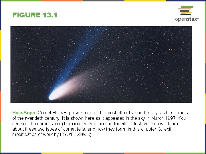 FIGURE 13. 1 Hale-Bopp. Comet Hale-Bopp was one of the most attractive and easily