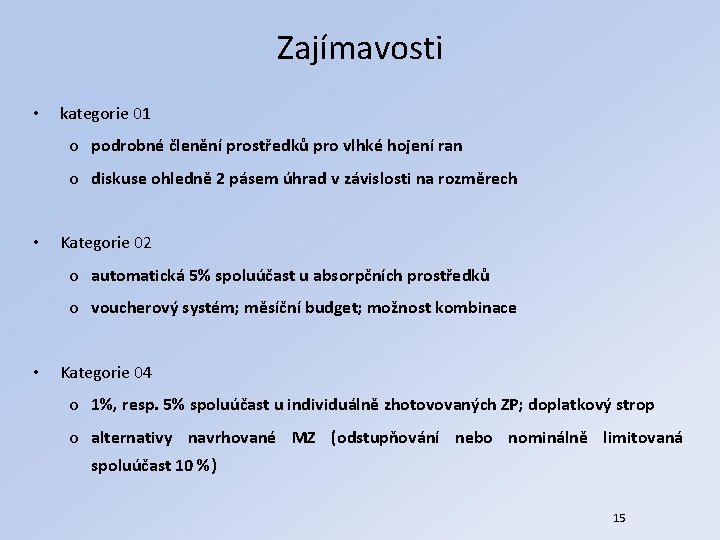 Zajímavosti • kategorie 01 o podrobné členění prostředků pro vlhké hojení ran o diskuse