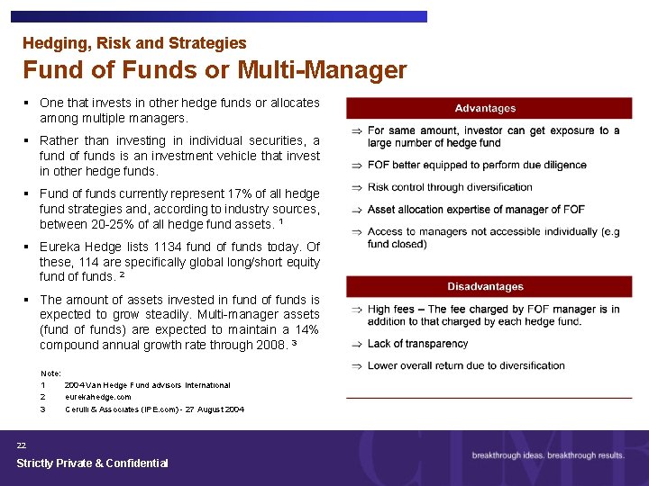 Hedging, Risk and Strategies Fund of Funds or Multi-Manager § One that invests in