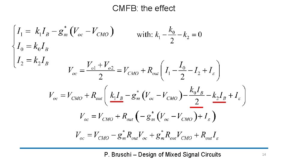 CMFB: the effect P. Bruschi – Design of Mixed Signal Circuits 14 CMFB: the effect P. Bruschi – Design of Mixed Signal Circuits 14