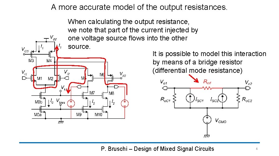 A more accurate model of the output resistances. When calculating the output resistance, we A more accurate model of the output resistances. When calculating the output resistance, we