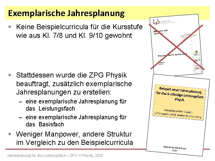 Exemplarische Jahresplanung § Keine Beispielcurricula für die Kursstufe wie aus Kl. 7/8 und Kl.