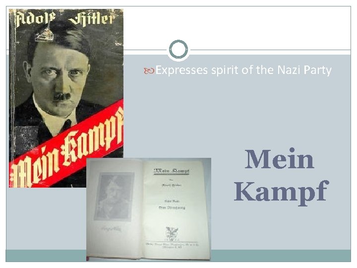  Expresses spirit of the Nazi Party Mein Kampf 