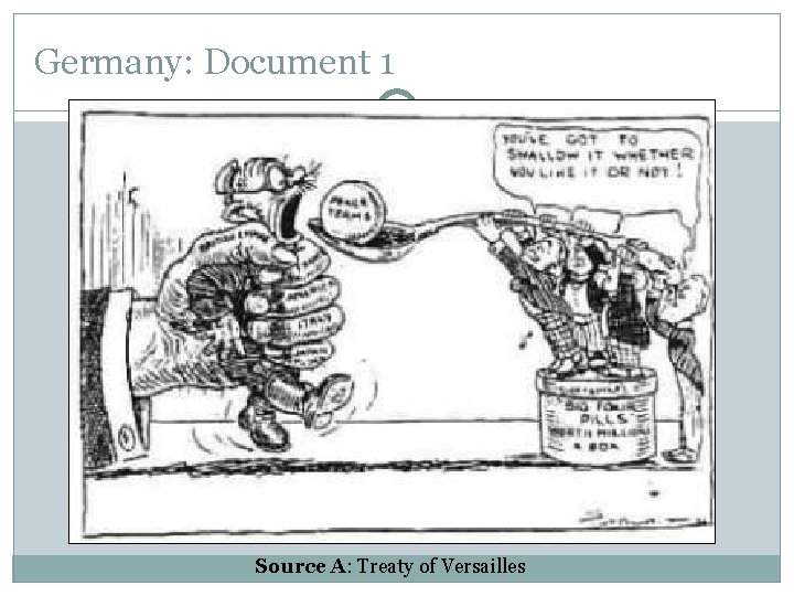 Germany: Document 1 Source A: Treaty of Versailles 