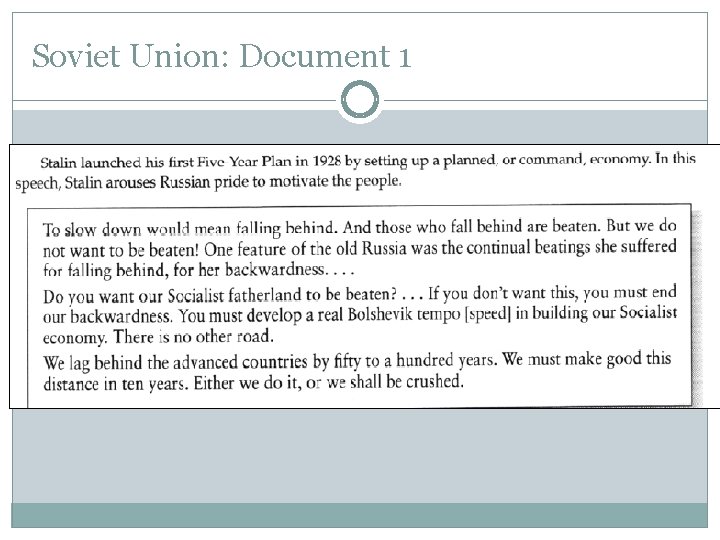 Soviet Union: Document 1 