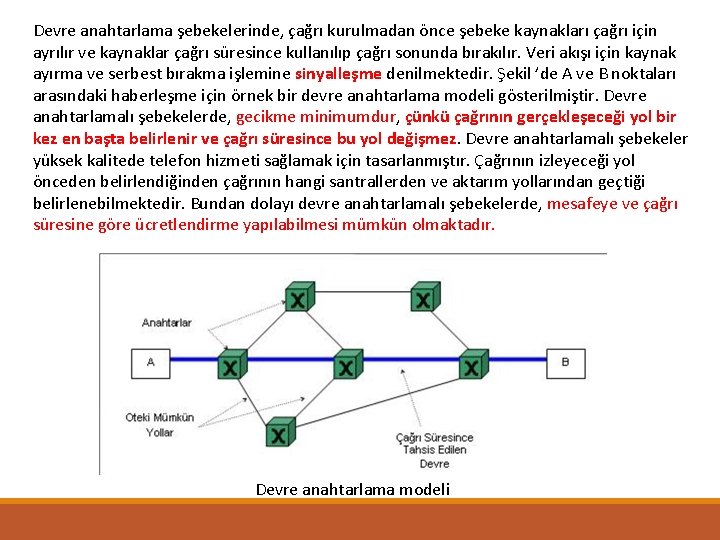 Devre anahtarlama şebekelerinde, çağrı kurulmadan önce şebeke kaynakları çağrı için ayrılır ve kaynaklar çağrı