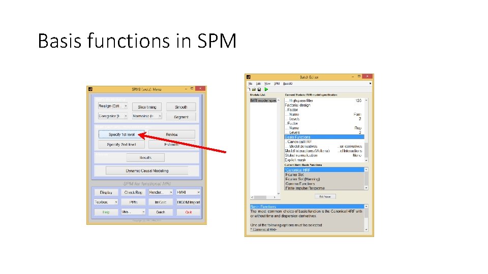 Basis functions in SPM 