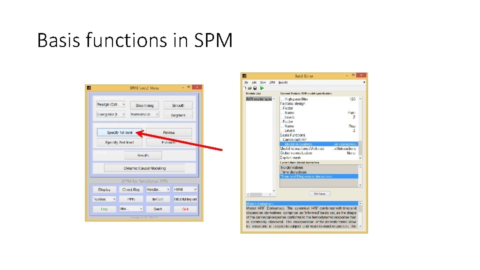 Basis functions in SPM 