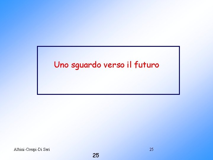 Uno sguardo verso il futuro Albini-Crespi-Di Seri 25 25 