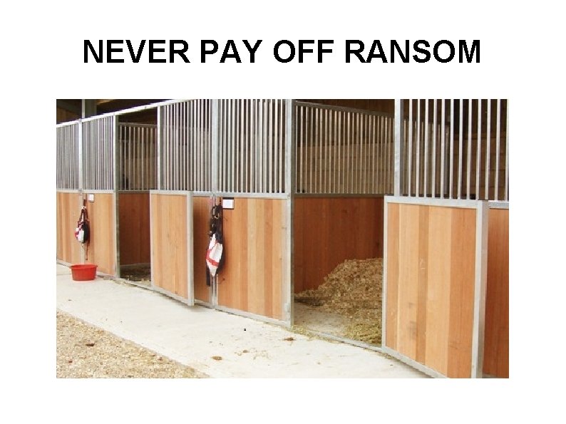 NEVER PAY OFF RANSOM 