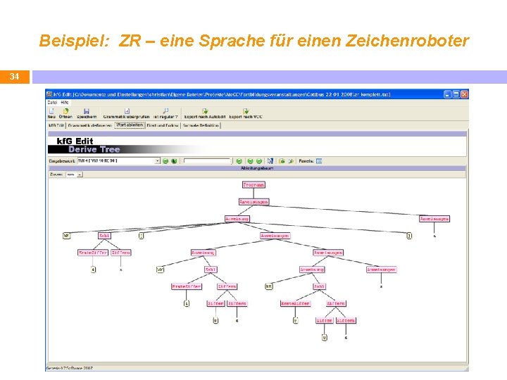 Beispiel: ZR – eine Sprache für einen Zeichenroboter 34 