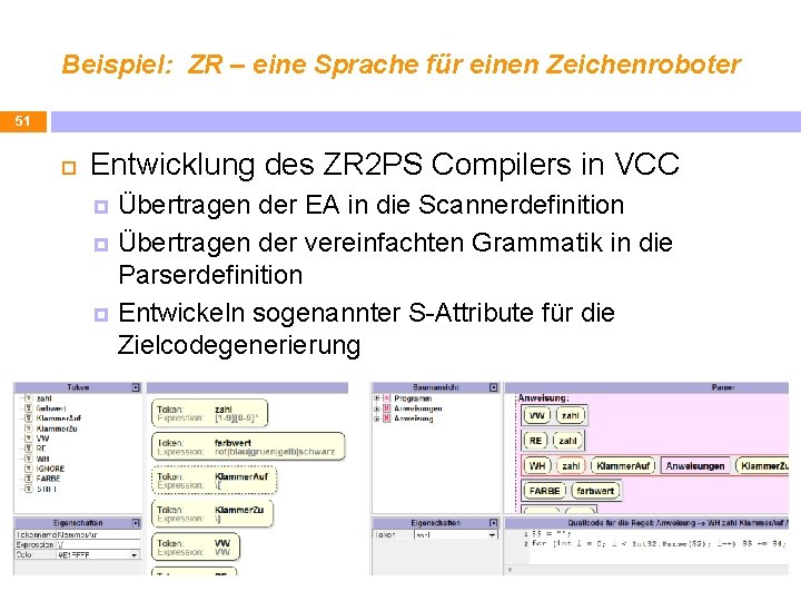 Beispiel: ZR – eine Sprache für einen Zeichenroboter 51 Entwicklung des ZR 2 PS