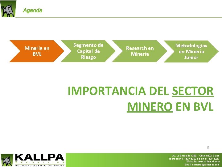 Minería en BVL Segmento de Capital de Riesgo Research en Minería Metodologías en Minería