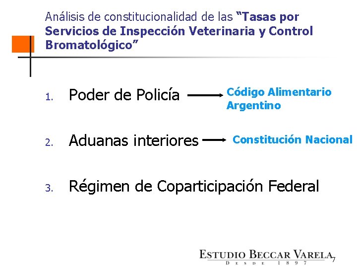 Análisis de constitucionalidad de las “Tasas por Servicios de Inspección Veterinaria y Control Bromatológico”