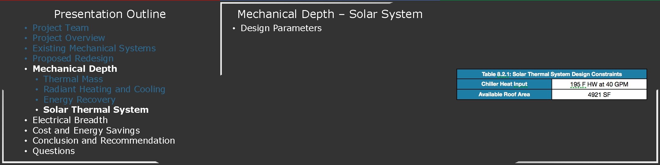 Presentation Outline • • • Project Team Project Overview Existing Mechanical Systems Proposed Redesign